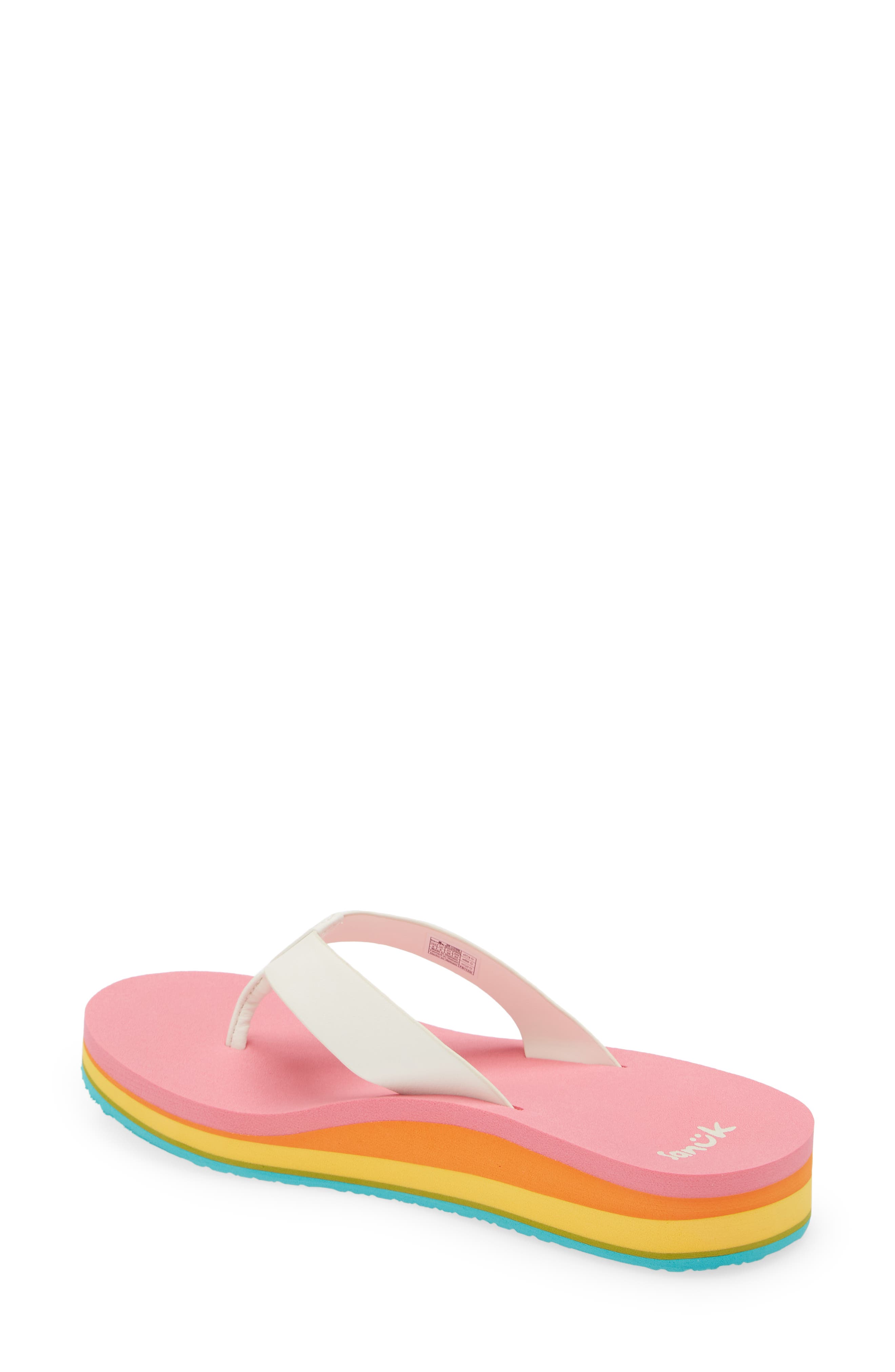 Sanuk Highland Flip Flop, Alternate, color, Rainbow