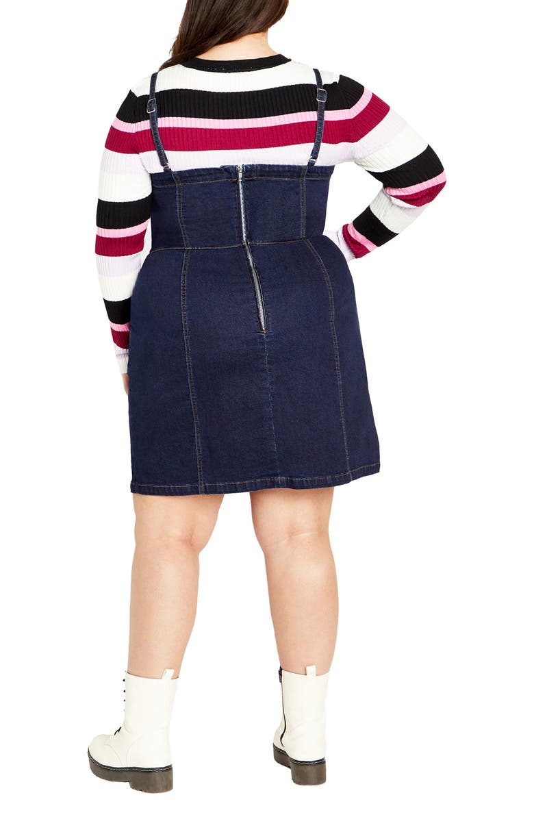 City Chic Ashlynn Sleeveless Denim Dress, Alternate, color, 