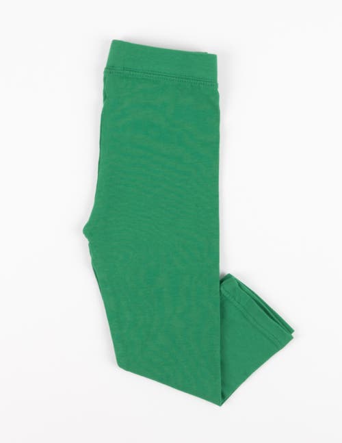 Leveret Girls Cotton Leggings, Solid Colors In Green