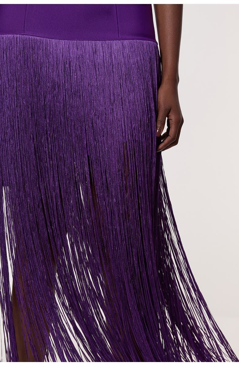 Karen Millen Tassel Hem Knitted Dress, Alternate, color, Purple