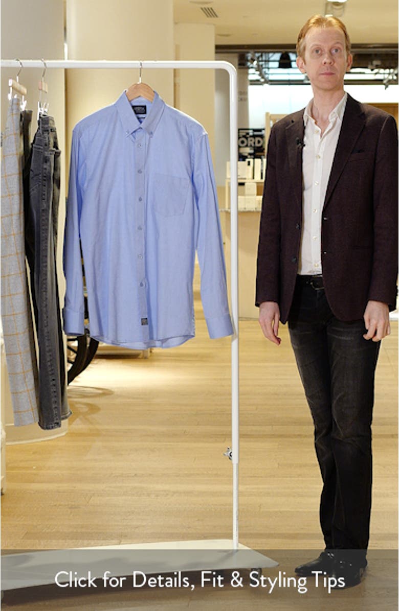 Eagle Regular Fit Light Blue Cotton Button-Down Oxford Shirt, sales video thumbnail