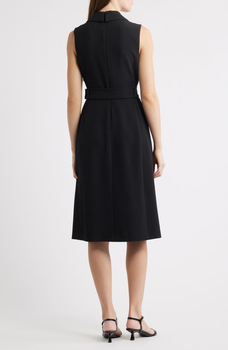 Vince Camuto Sleeveless Scuba Crepe Wrap Front Shirtdress, Alternate, color, Black