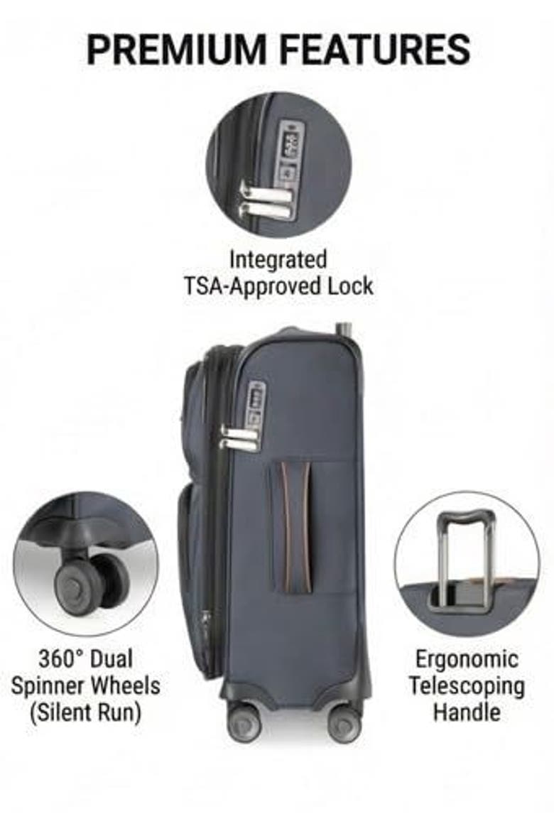 Montecito 3.0 Softside Expandable Luggage, 21" Carry-on, Alternate, color, Graphite