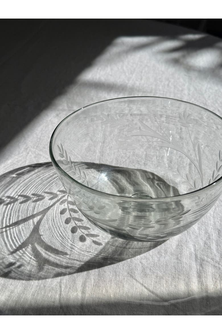 Hand-etched Serving Bowl, Alternate, color, Black