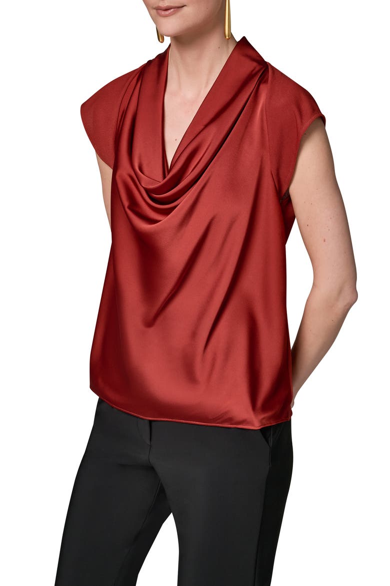 Cowl Neck Top, Alternate, color, SUNBAKED