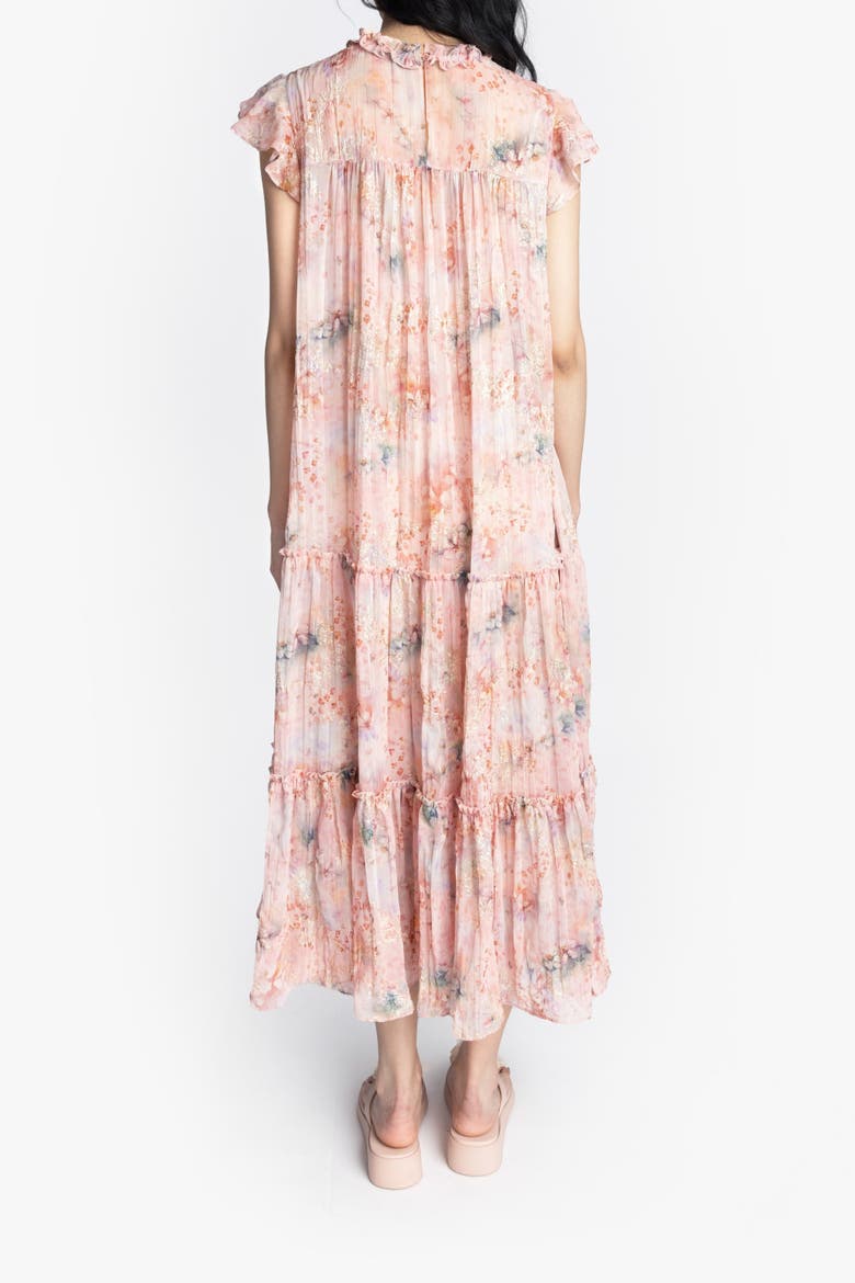 Oasis Blooms Tiered Maxi Dress, Alternate, color, BLUSH MULTI