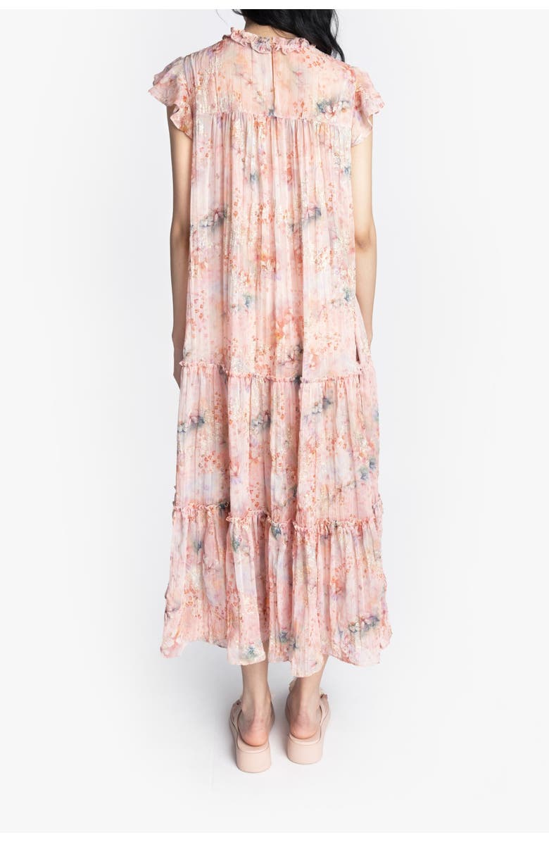 Anna Sui Oasis Blooms Tiered Maxi Dress, Alternate, color, Blush Multi