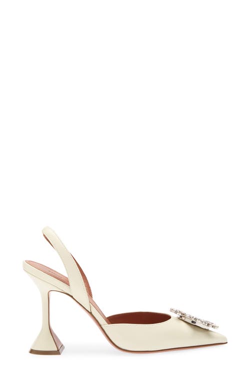 Amina Muaddi Slingback Pumps With Unique Heel Design In White