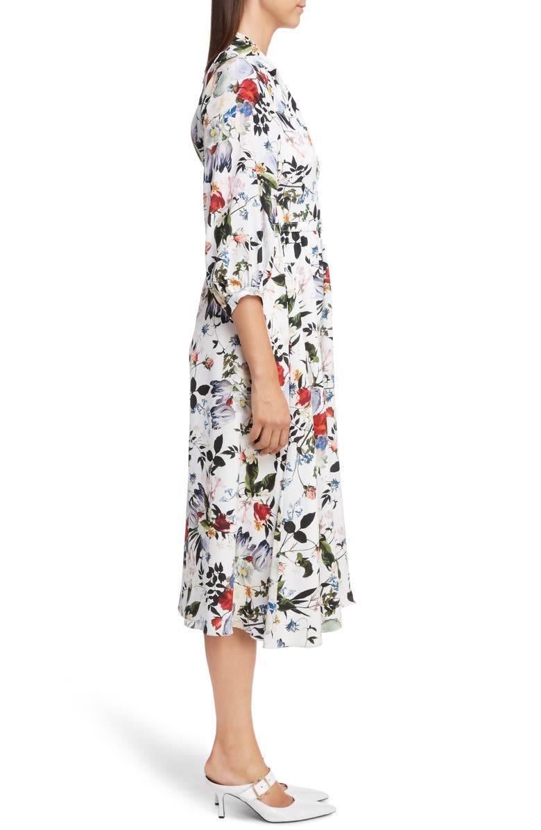 Erdem Floral Cotton Poplin Midi Dress, Alternate, color, 