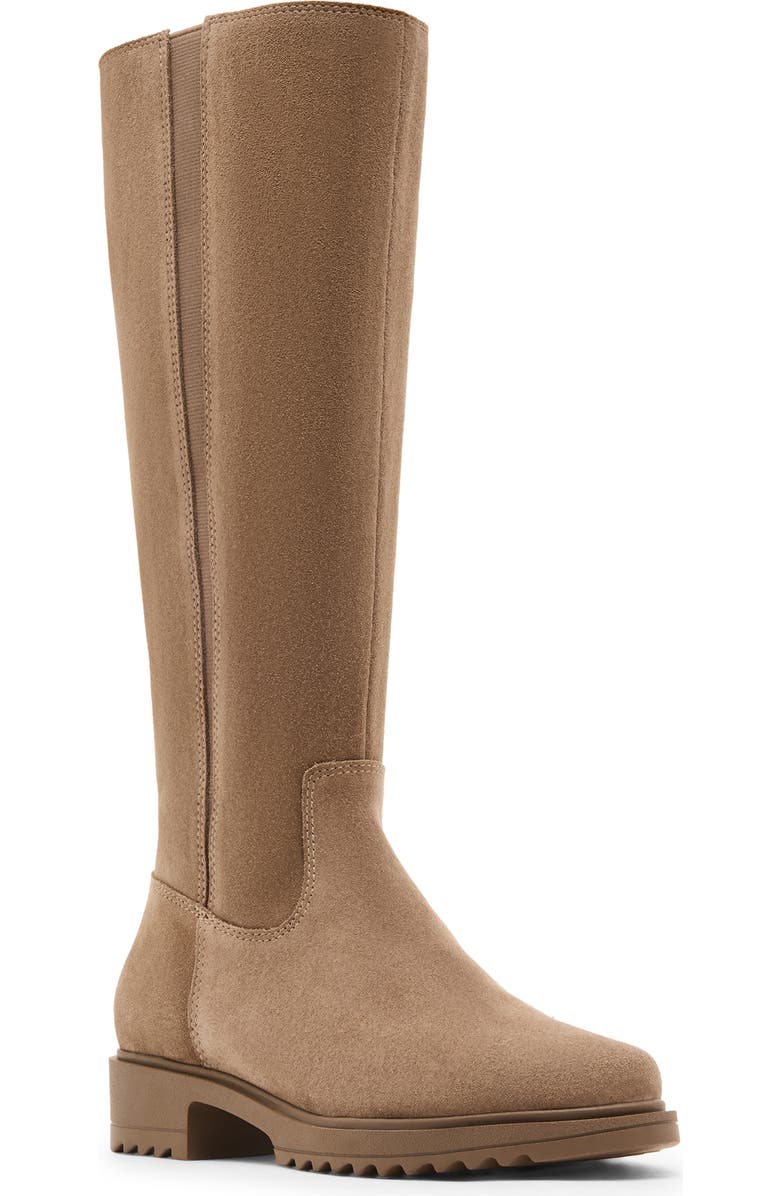 Blondo Ciana Waterproof Knee High Riding Boot, Main, color, Taupe Suede
