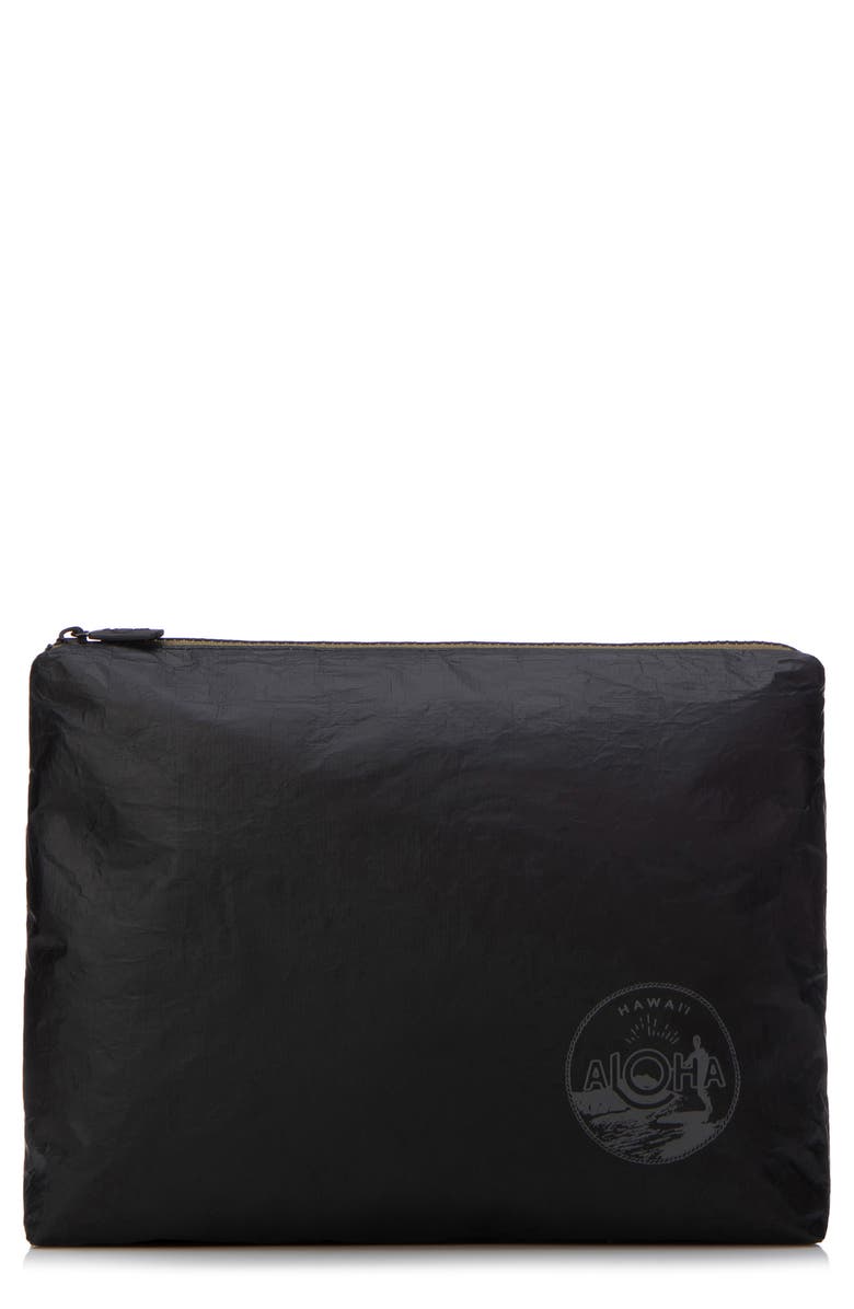 Aloha Collection Aloha Waikiki Seal Max Pouch, Main, color, Charcoal/ Black