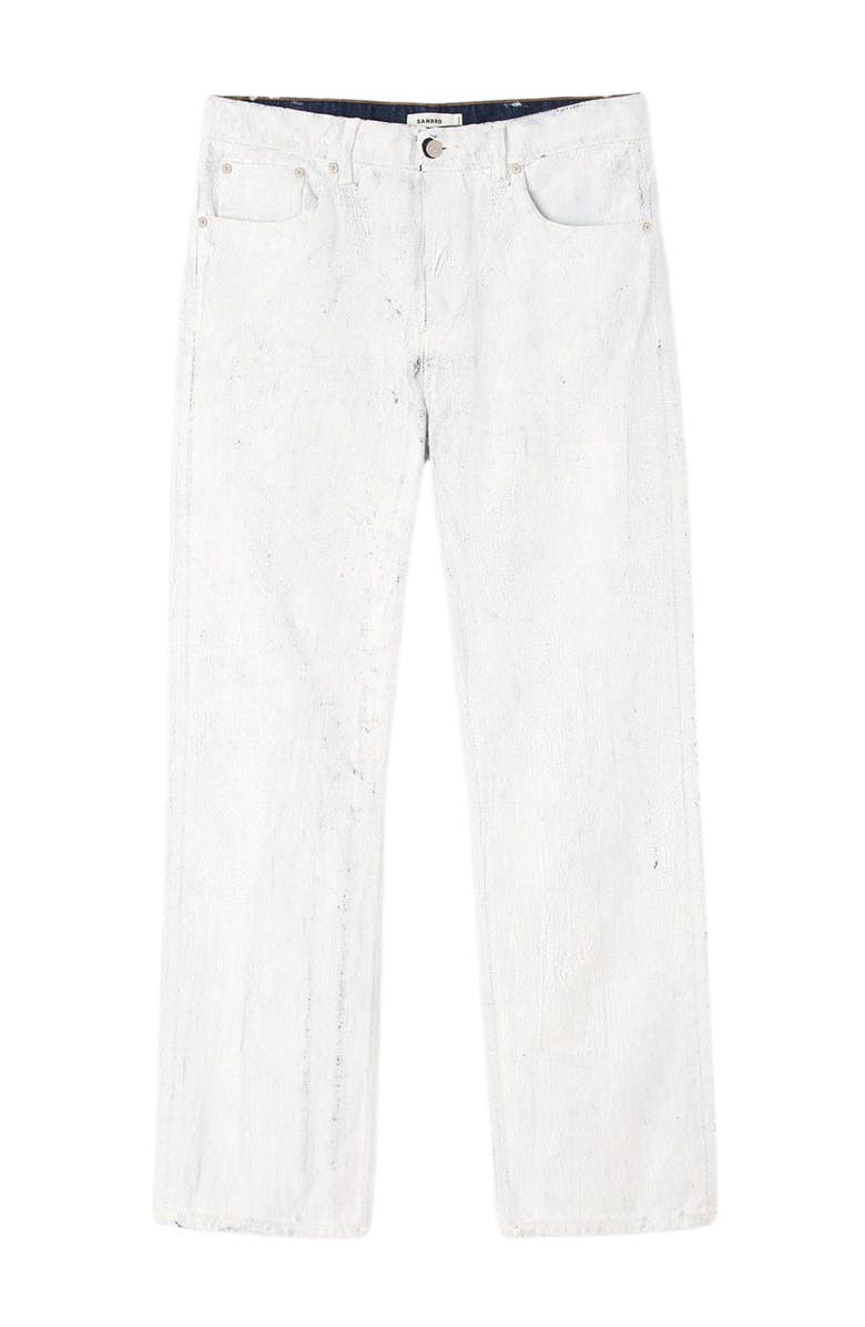 SANDRO Regular crackle-effect jeans, Alternate, color, Optic White