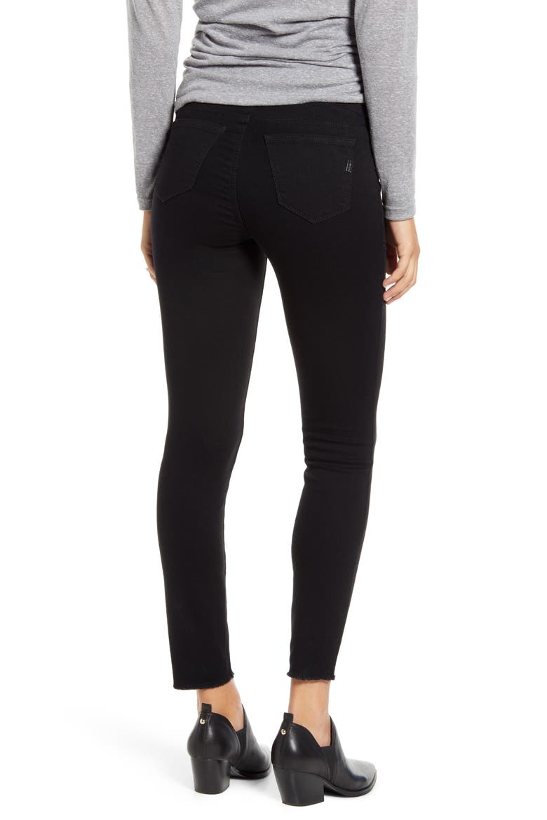 Re:Denim Frayed Hem Skinny Maternity Jeans, Alternate, color, BLACK