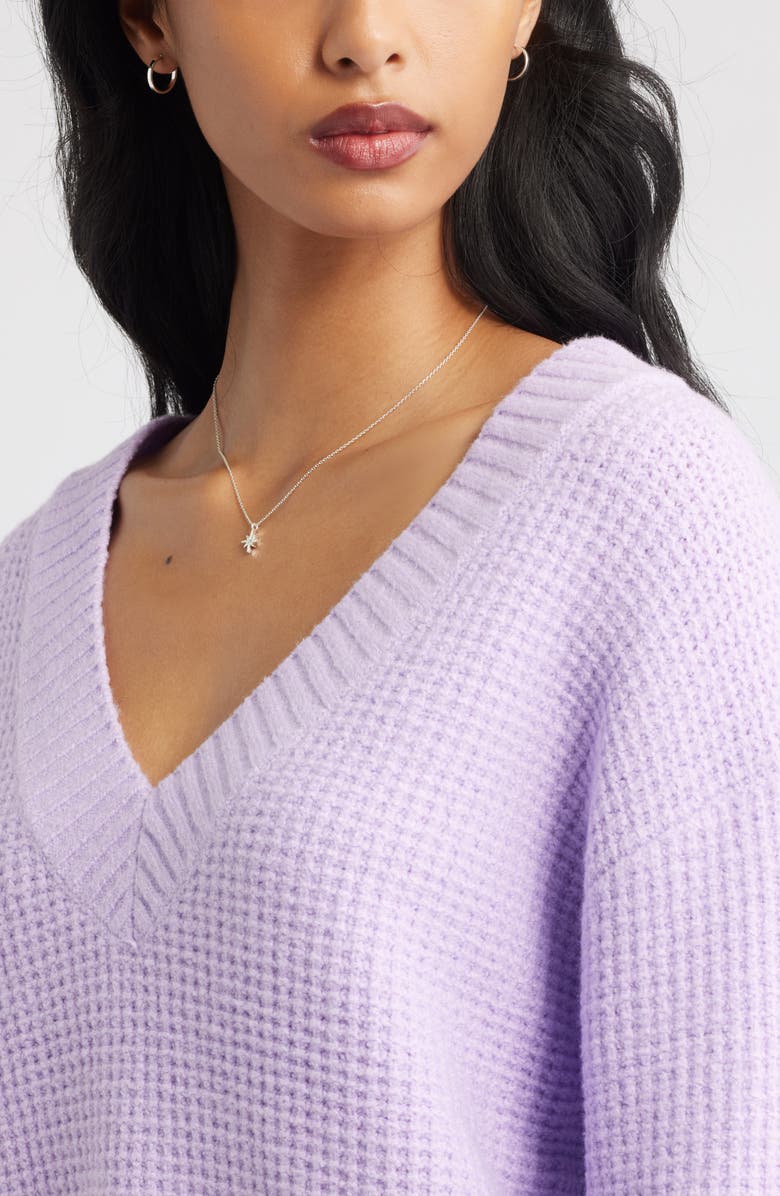 BP. V-Neck Thermal Sweater, Alternate, color, Purple Feminine