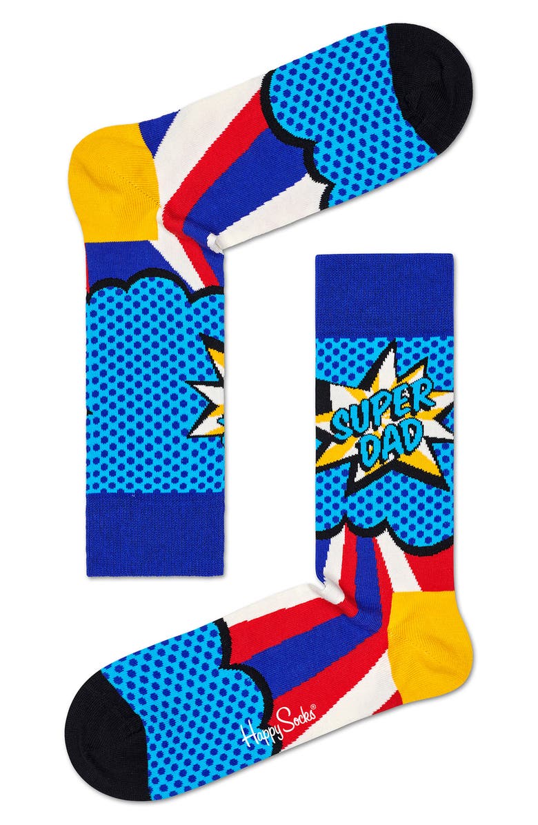 Happy Socks Assorted 3-Pack Crew Socks Gift Box, Alternate, color, Medium Multi