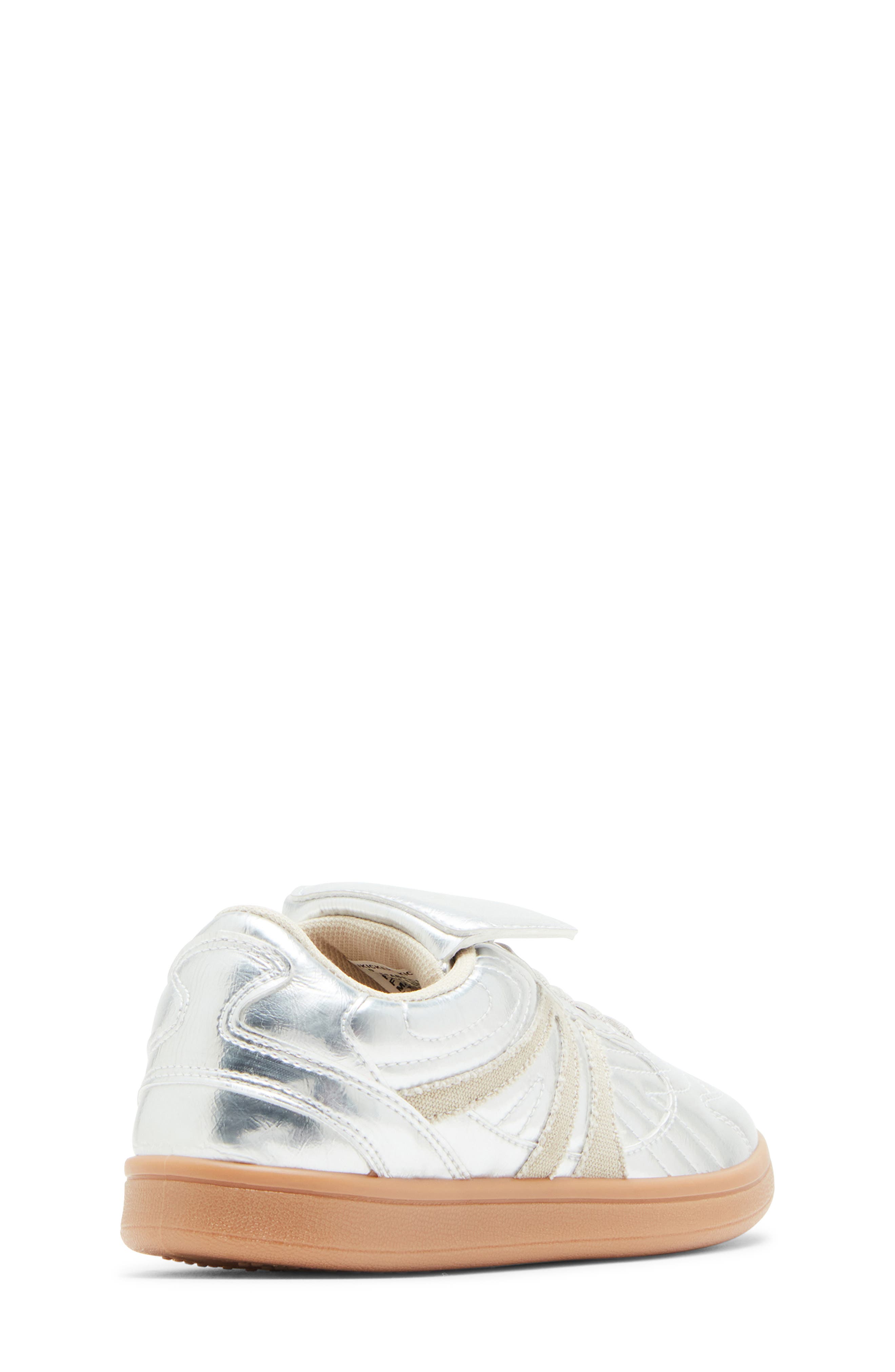 Steve Madden Kids' Kicker Metallic Sneaker, Alternate, color, Silver