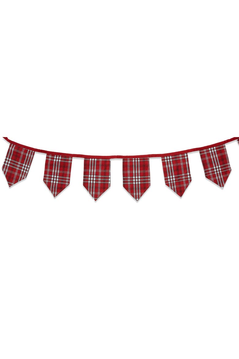 Woven Plaid Pendant Garland Decorative Wall Banners Holiday, Alternate, color, Red