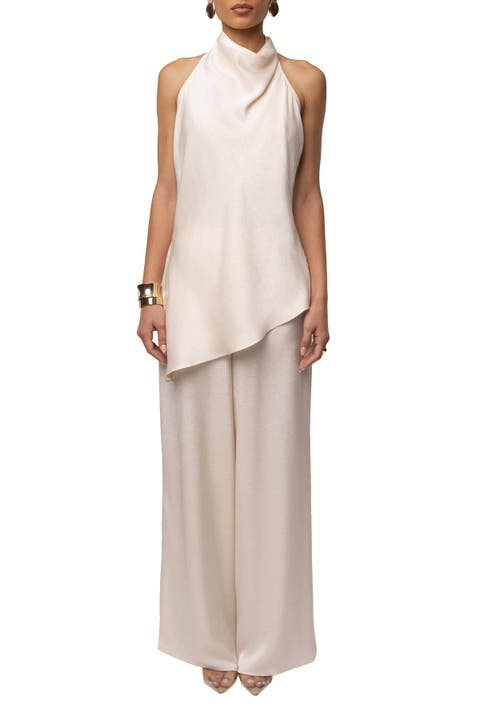 Draped Satin Pant Set