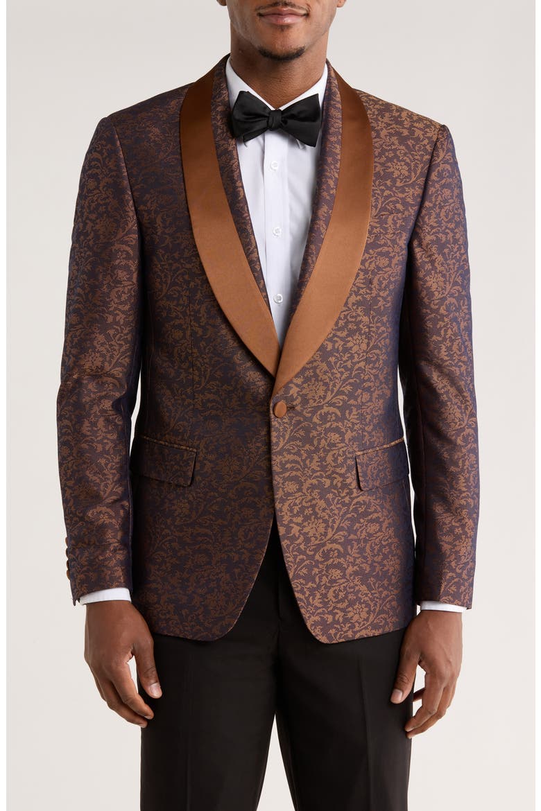 Paisley Shawl Collar Sport Coat, Main, color, RUST