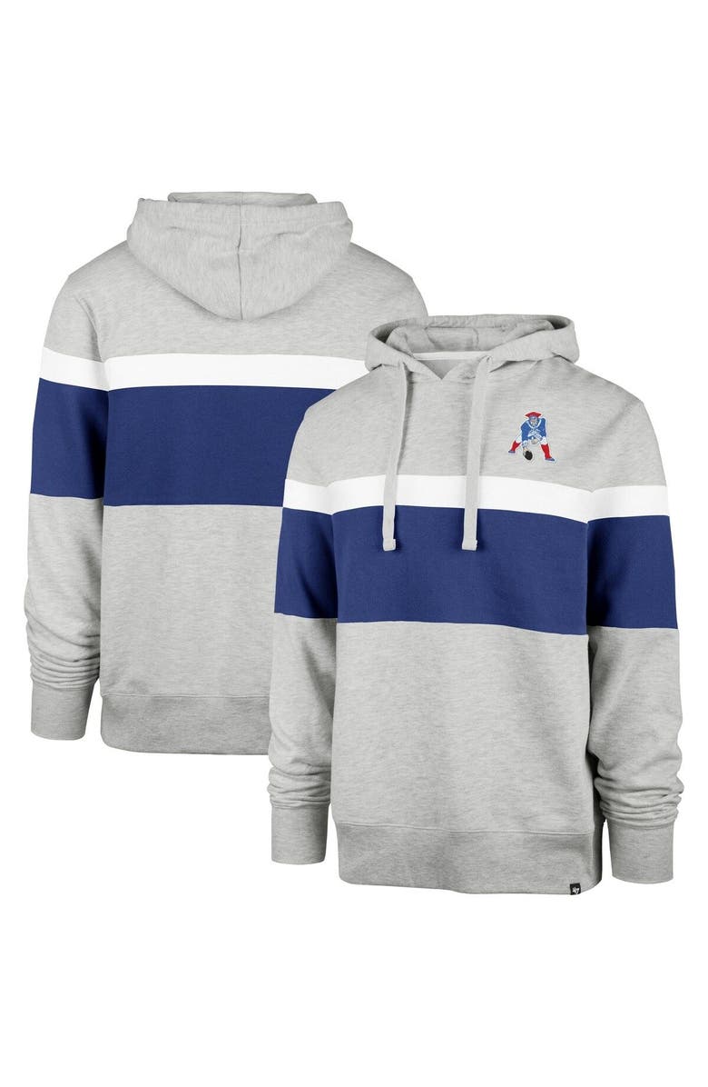 '47 Men's '47 Heather Gray New England Patriots Warren Pullover Hoodie, Main, color, 