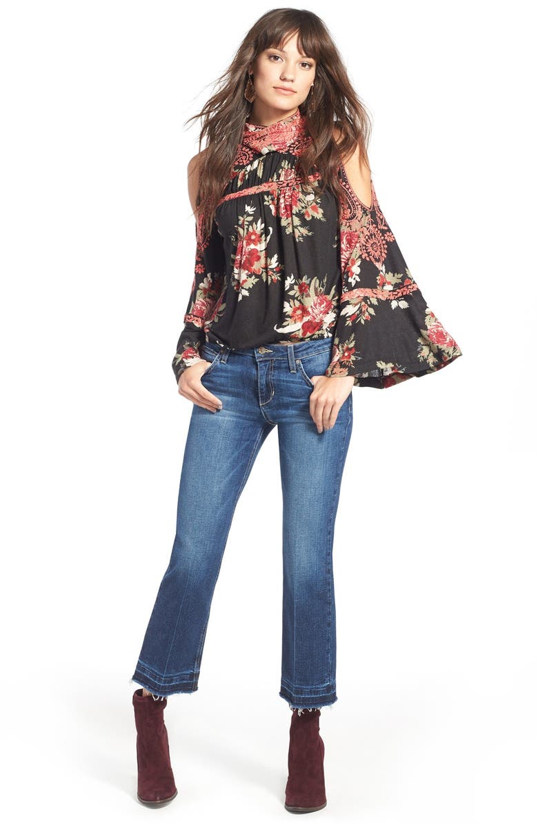 Free People 'Bainbridge' Embroidered Cold Shoulder Top, Alternate, color, 
