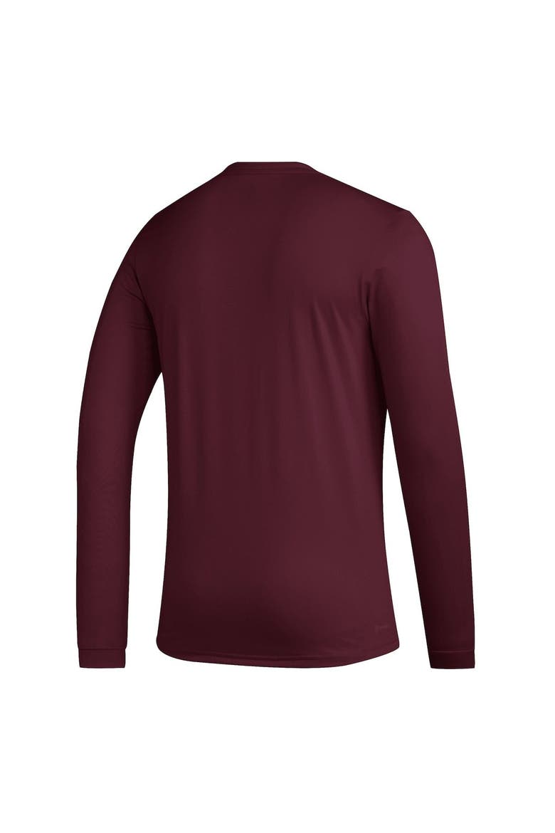 Men's adidas Burgundy Colorado Rapids Club DNA Long Sleeve AEROREADY T-Shirt, Alternate, color, Burgundy