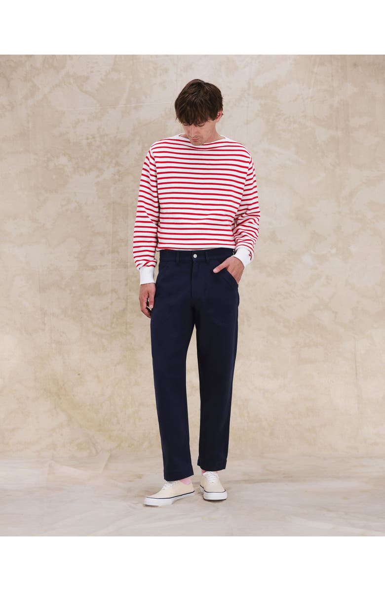 Fortela Vietnam Inspired Twill Trousers, Alternate, color, Blue