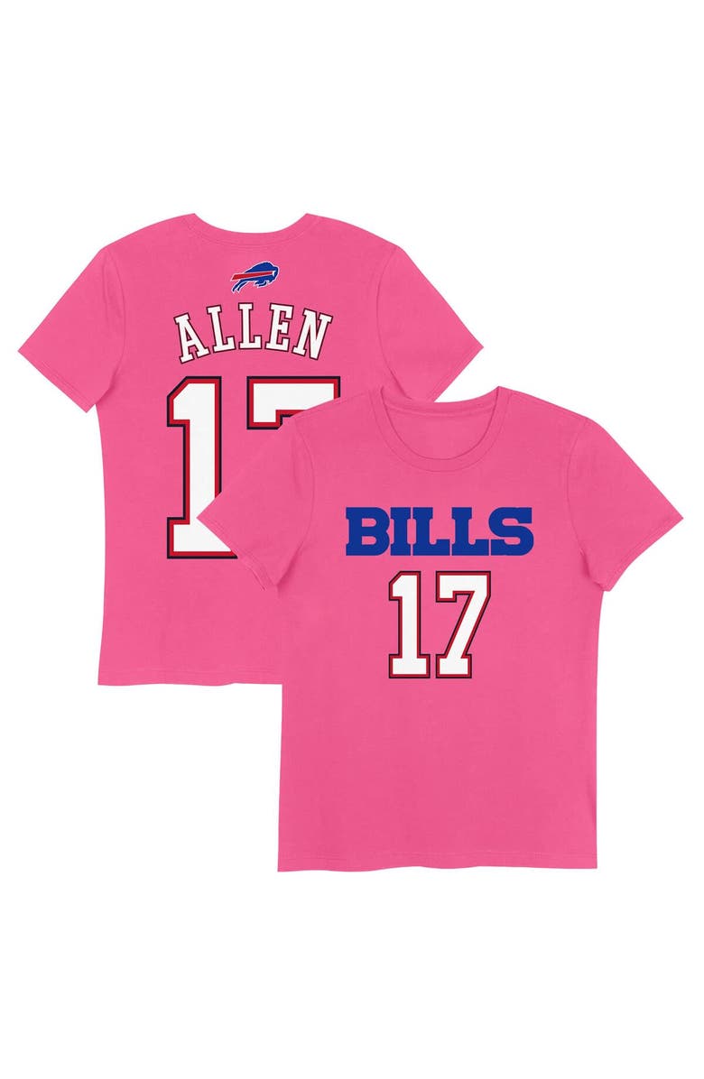 Nike Girls Youth Josh Allen Pink Buffalo Bills Player Name & Number T-Shirt, Alternate, color, Pink