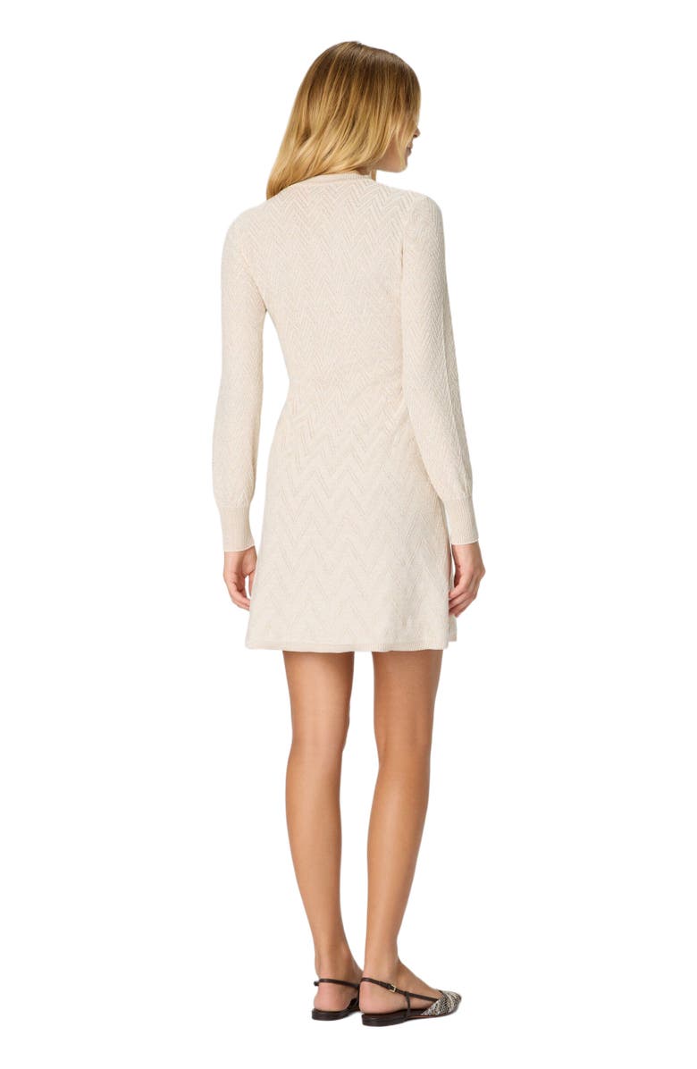 Missoni Women's Short Flared Dress With Long Sleeves And Jacquard Detailing, Alternate, color, Beige