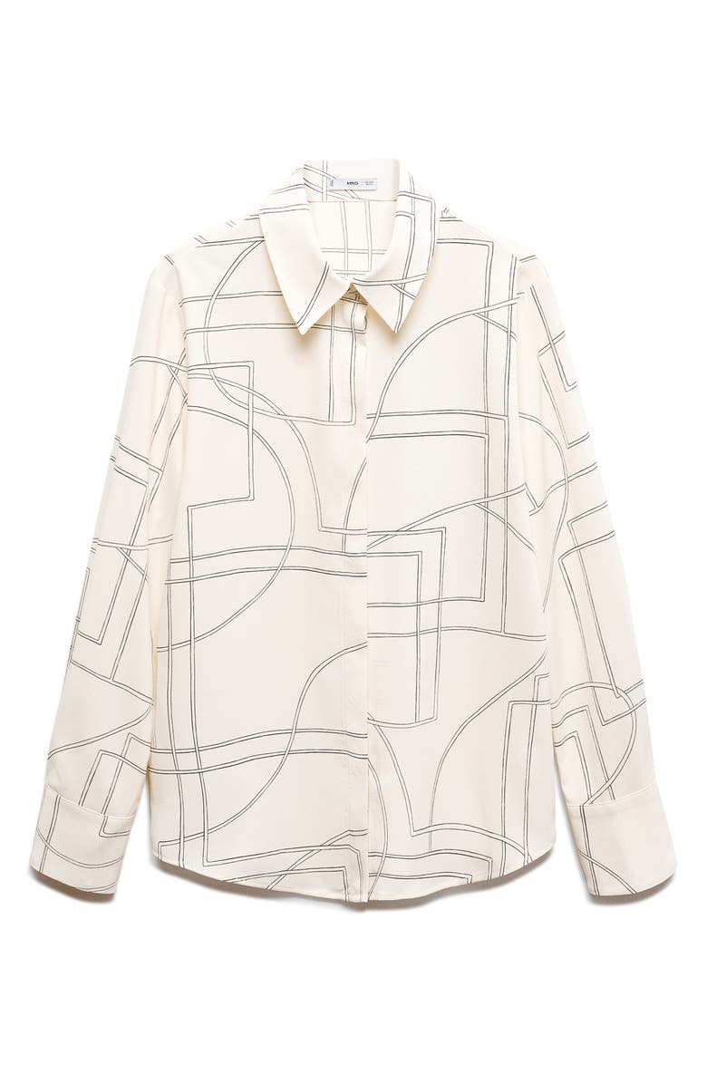 MANGO Regular Fit Flowy Button-Up Shirt, Alternate, color, 