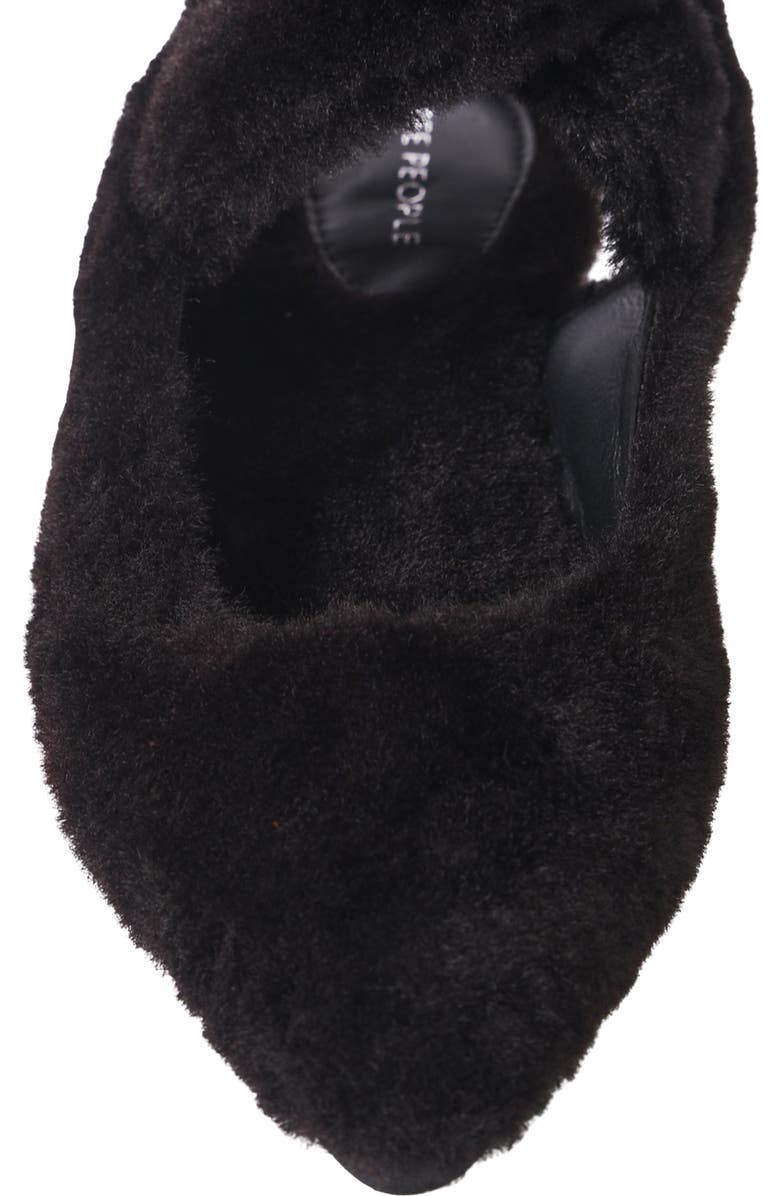 Free People Parisa Faux Shearling Ankle Strap Flat, Alternate, color,