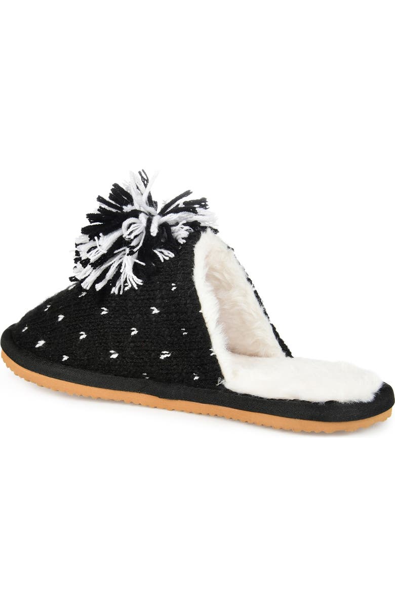 Journee Collection JOURNEE Stardust Pompom Slipper, Alternate, color, Black