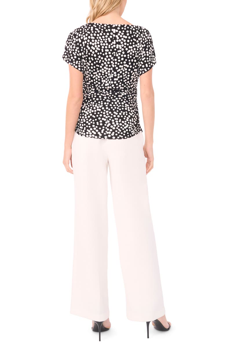 Halogen<sup>®</sup> Shirred Dolman Short Sleeve Ponte Top, Alternate, color, Rich Black