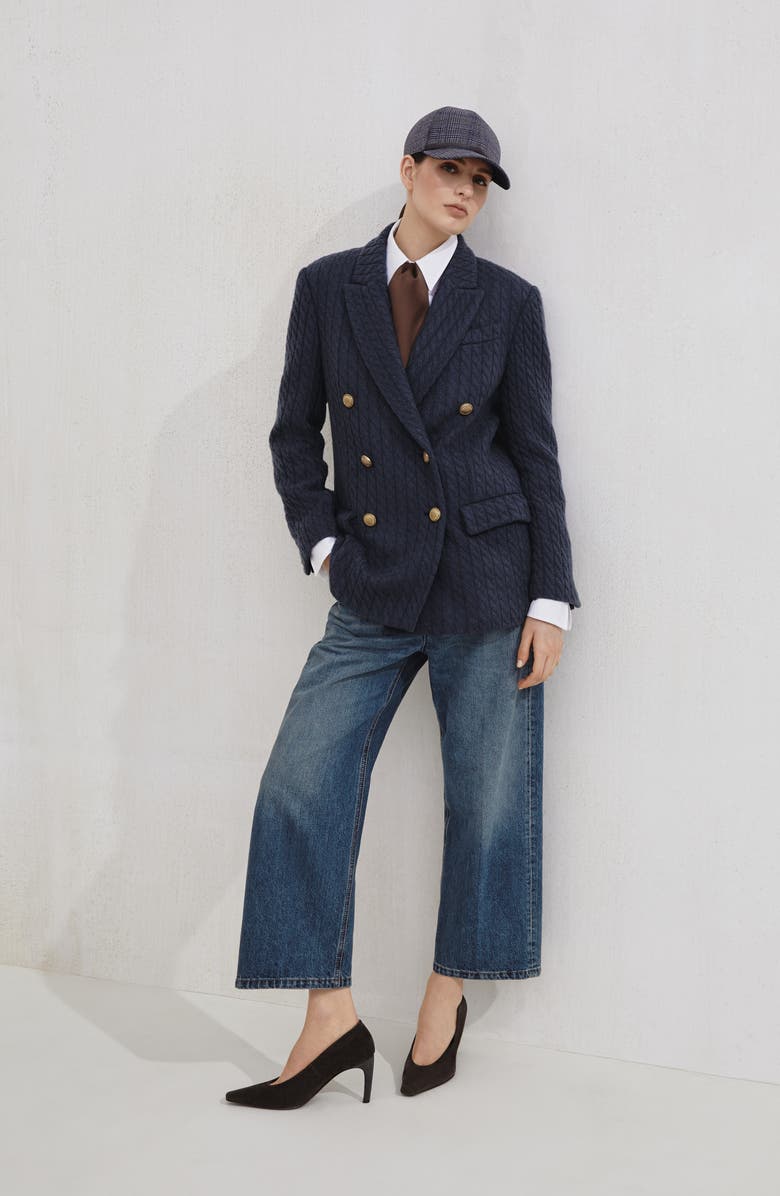 Brunello Cucinelli Contemporary square trousers, Alternate, color, Denim