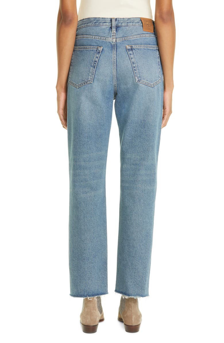 TOTEME Raw Hem Straight Leg Jeans, Alternate, color,
