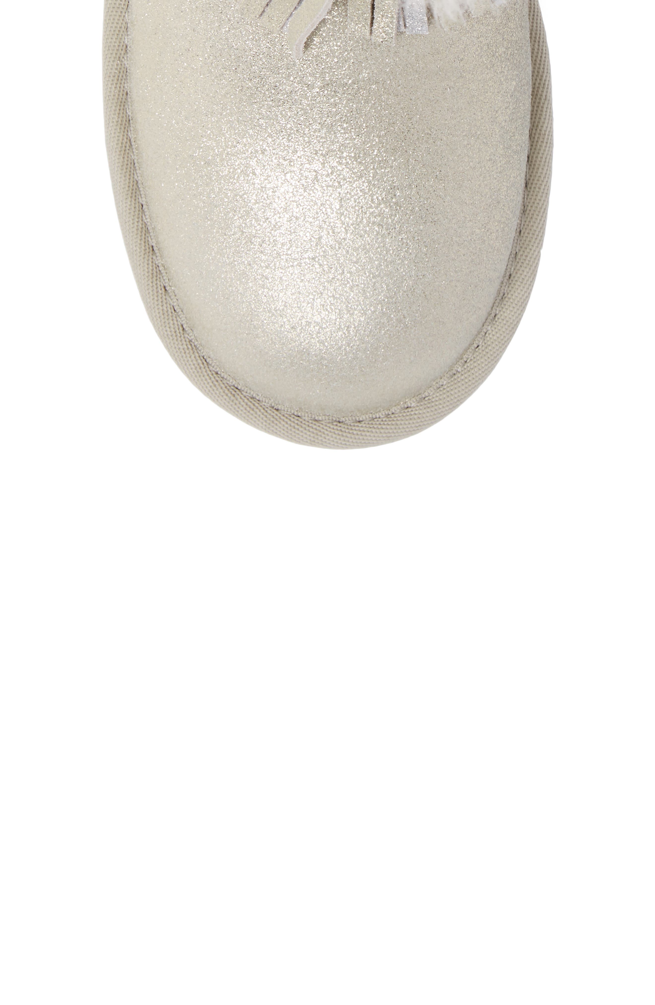 UGG<sup>®</sup> Classic Short II Genuine Shearling Metallic Fringe Bootie, Alternate, color, 