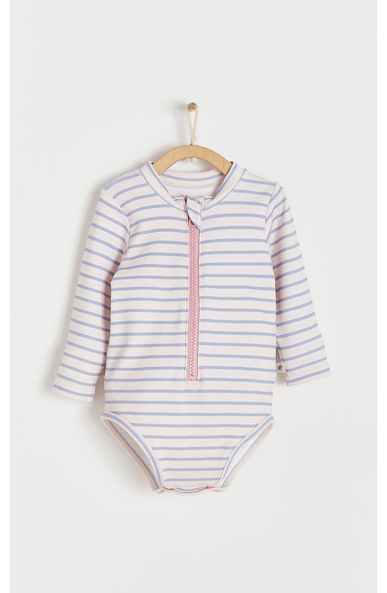 Babycottons Premium Quality Stripes Long Sleeve 1- Piece Rashguard for Infant, Main, color, 