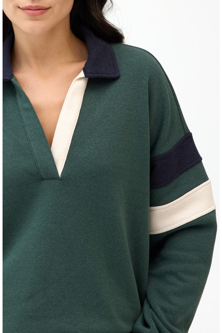 Lourdes Colorblock Fleece Sweatshirt, Alternate, color, ALPINE/ GALAXY