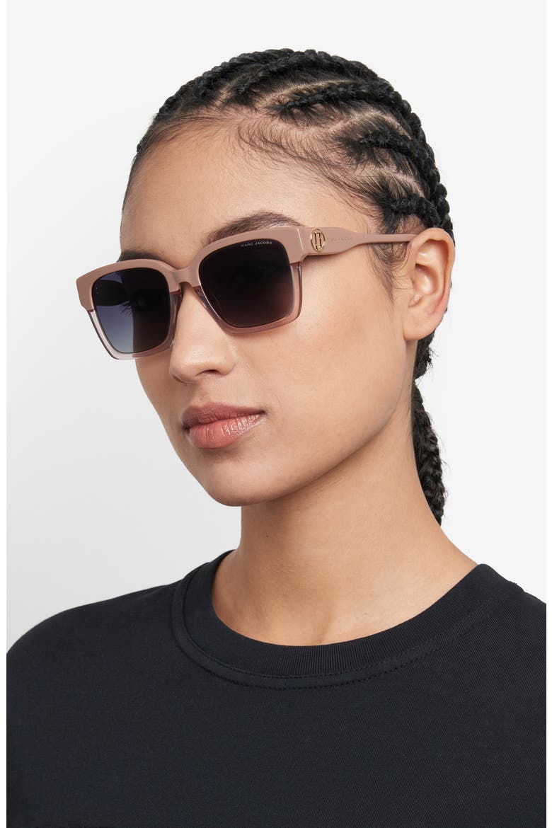 53mm Gradient Square Sunglasses, Alternate, color, BEIGE