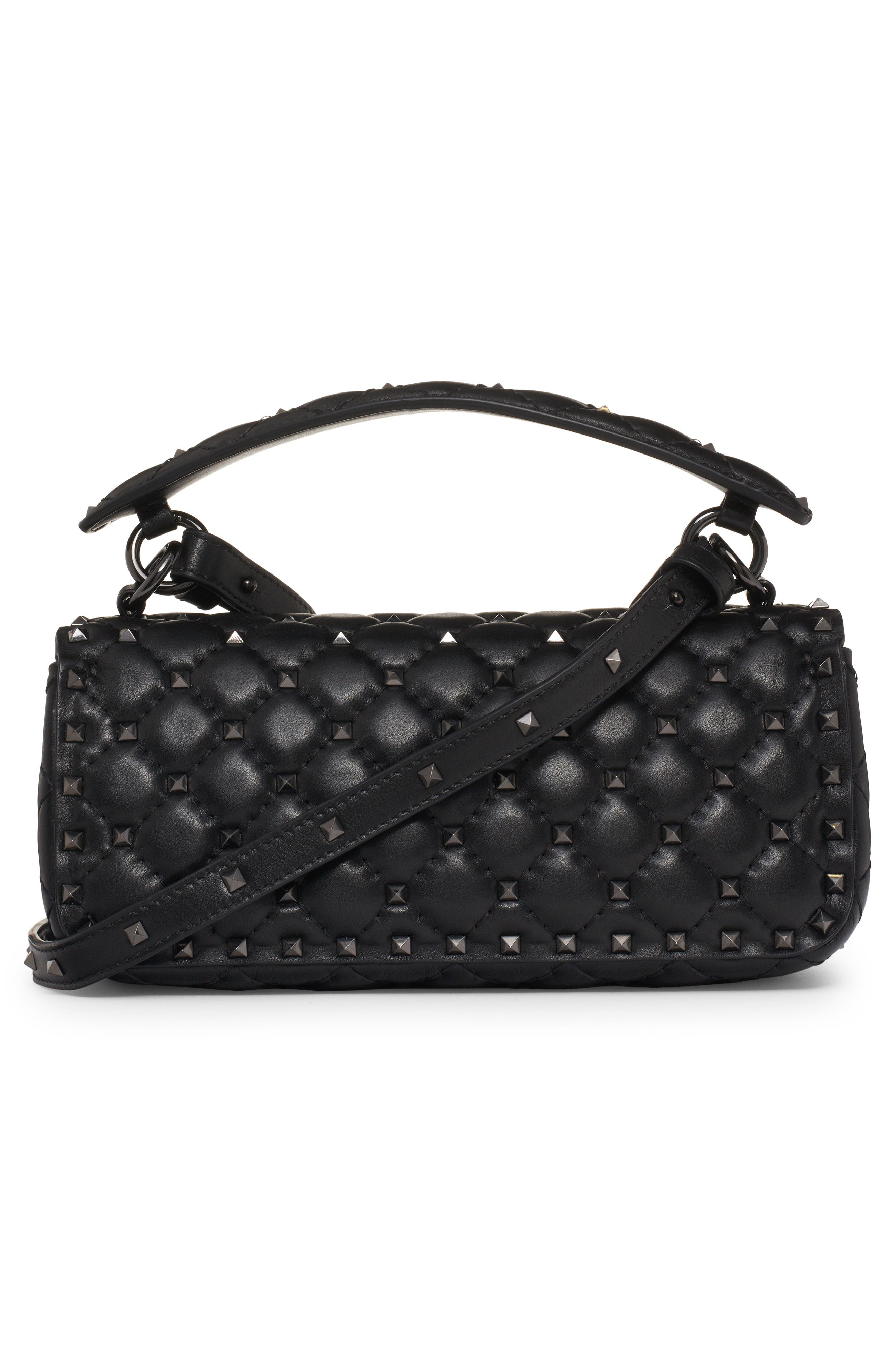 Valentino Garavani Small Rockstud Spike Leather Shoulder Bag, Alternate, color, 