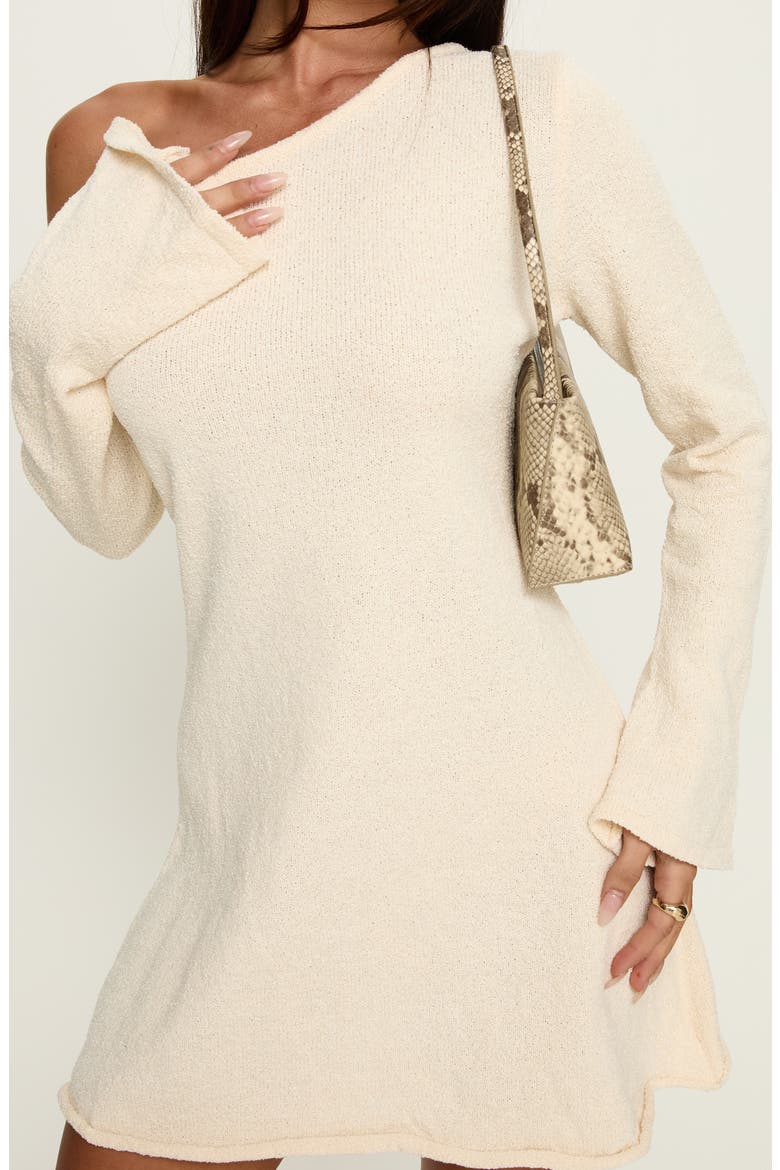 Jaede One-Shoulder Long Sleeve Knit Minidress, Alternate, color, CREAM