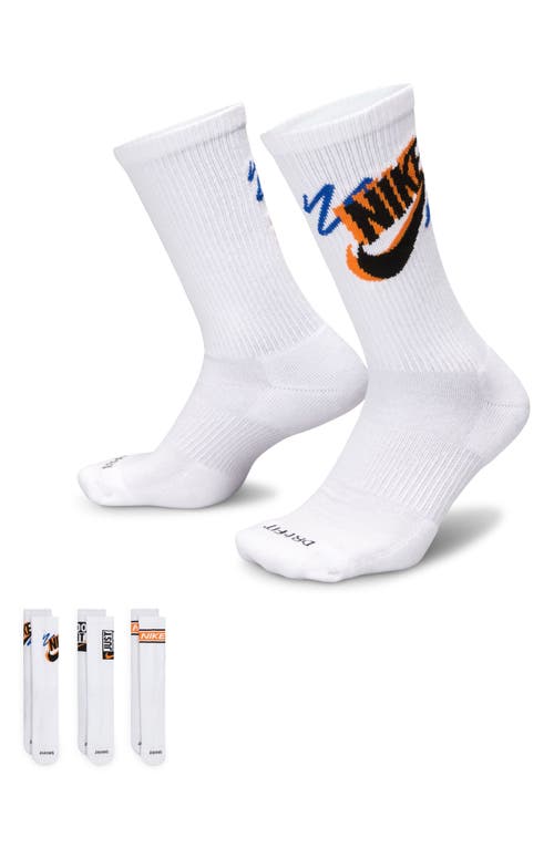Nike Assorted 3-pack Dri-fit Crew Socks In White