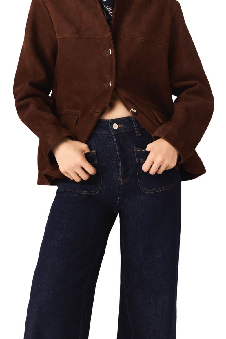 Wide jeans with patch pockets, Alternate, color, Navy