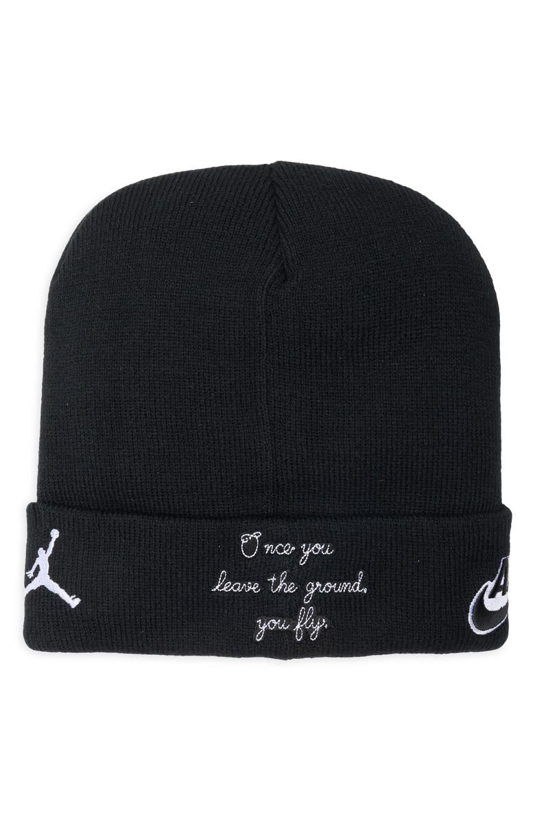 Jordan Kids' Embroidered Logo Knit Beanie, Alternate, color, Black