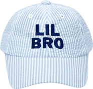 Bits & Bows Lil Bro Seersucker Baseball Hat