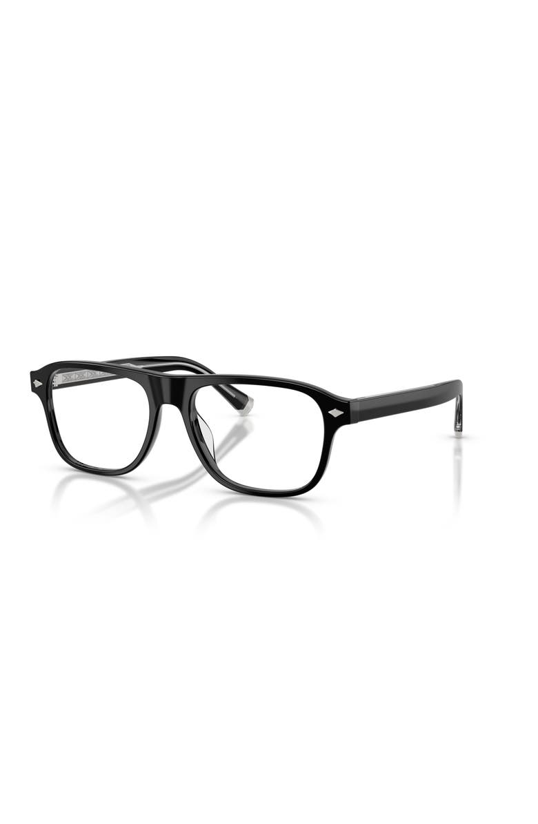 Brunello Cucinelli 55mm Rectangle optical glasses, Main, color, Black