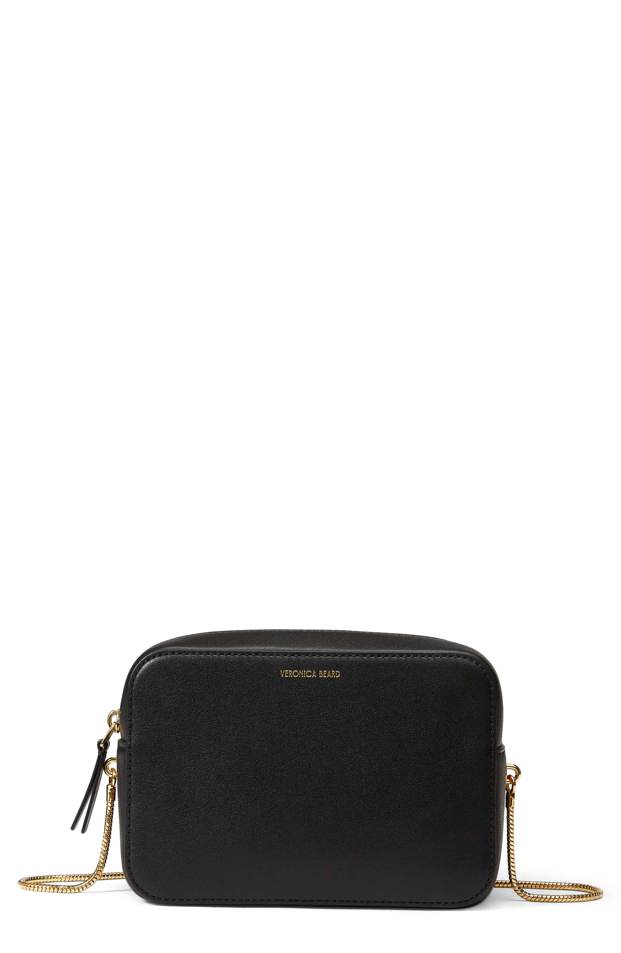 Veronica Beard Boxy Chain Leather Crossbody Bag