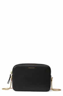Veronica Beard Boxy Chain Leather Crossbody Bag