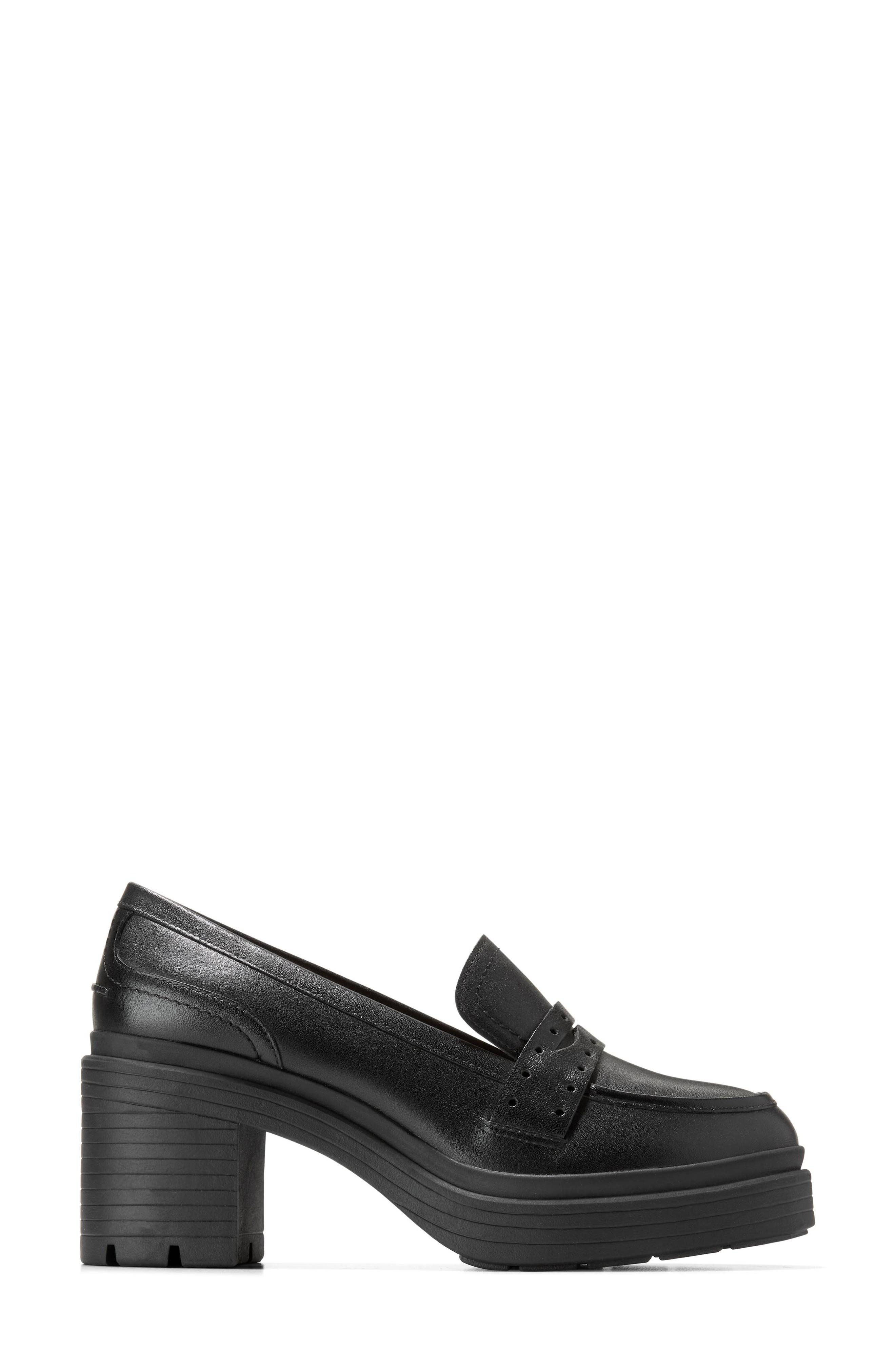 Cole Haan Paderma Penny Loafer Pump, Alternate, color, Black Leather