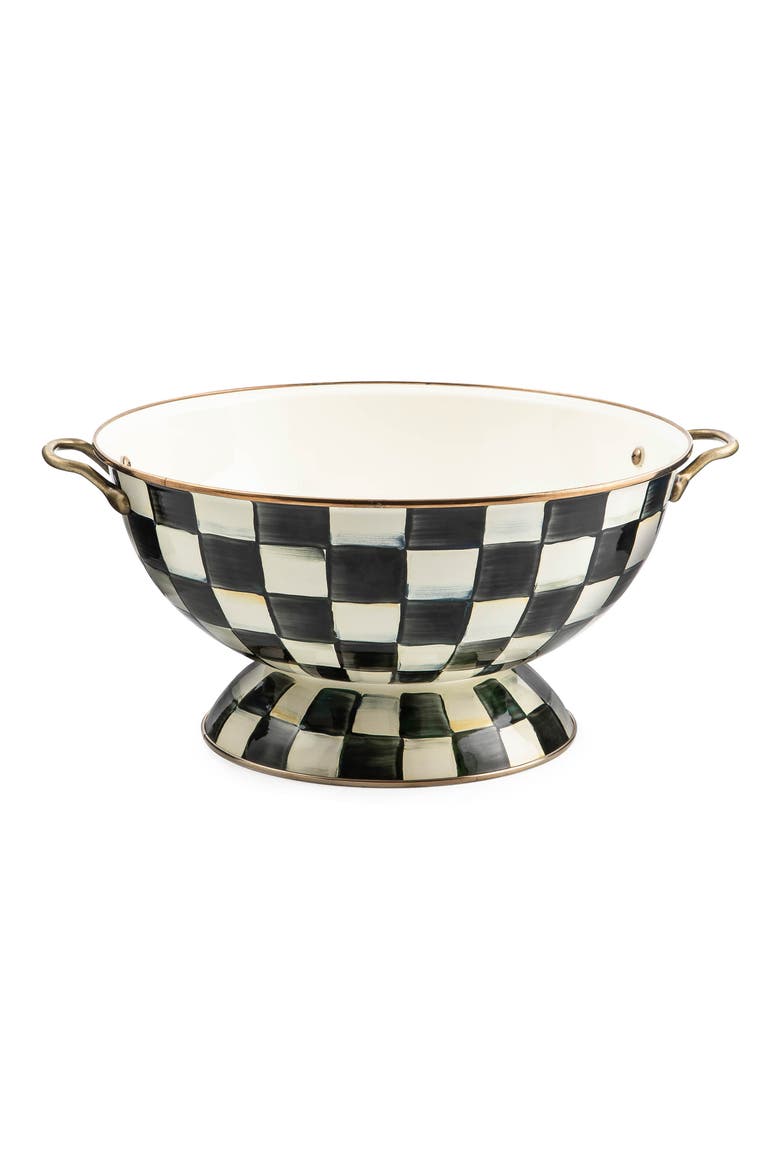Courtly Check Enameled Steel Everything Bowl, Main, color, BLACK/ WHITE